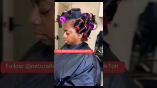 Dry Roller Set On Natural Hair #hairstyle #hair #haircare  #shorts #shortsvideo #trend #viralshorts