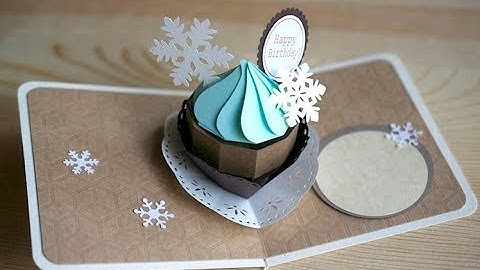 pop-up card【snowflakes cupcake】ポップアップカード_雪のカップケーキ