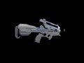 Deus Ex FR-27 Sanction Flechette Rifle 3d model rigging and animation test