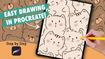 Drawing CUTE ANIMALS in Procreate! EASY Procreate drawing tutorial for beginners