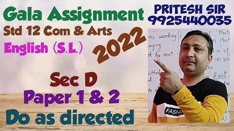 Do as Directed | Gala 2022 | Paper 1 & 2 | Sec D | For Std 12 Com & Arts | Pritesh Sir | Guj Med