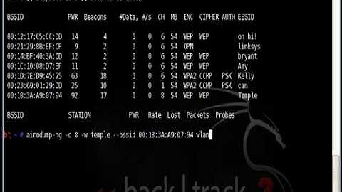 Cracking WEP without any clients using Back Track 3