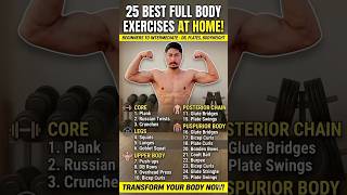 Top 25 FULL BODY Exercises at Home with Dumbbells, Plates & Bodyweight for Beginners to Intermediate