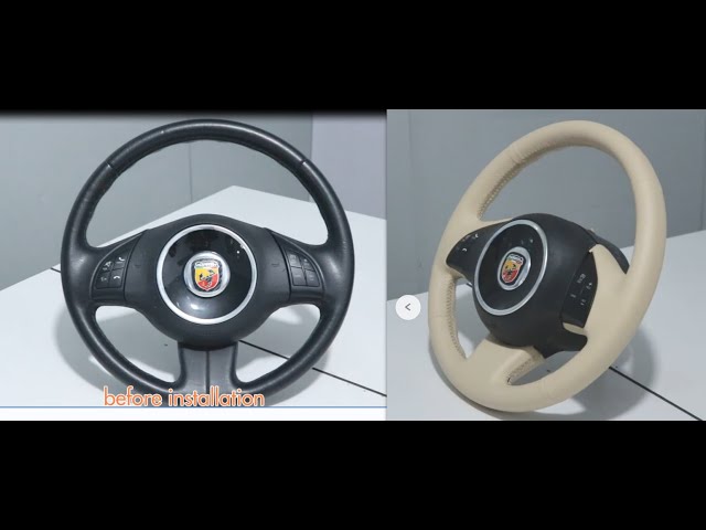 MEWANT--for Fiat 500 2008-2012 Hand Stitch DIY Car Steering Wheel  Installations 