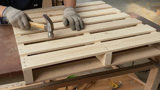 DIY Pallet Wood Table with Hidden Compartment | Smart Woodworking Project