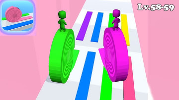 Layers Roll 🌈⭕🌈 Colors Gameplay New Update Android Game Level 58-59