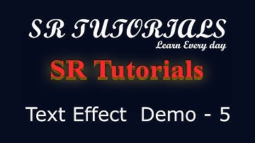 Text Shadow Effect | Demo - 5 | Css | SR Tutorials | Sarvesh Mishra SR