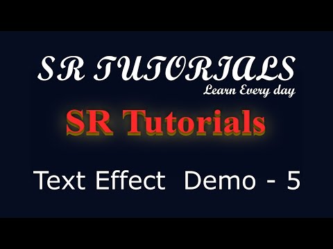Text Shadow Effect | Demo - 5 | Css | SR Tutorials | Sarvesh Mishra SR