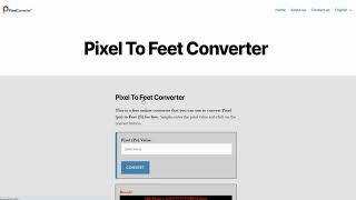 How To Use Pixel To Feet Converter