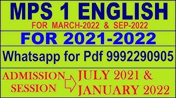 MPS 1 Solved Assignment 2021-22 in English Pdf , mps 001 solved assignment 2021-22