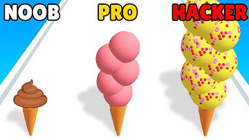 NOOB vs PRO vs HACKER - Ice Cream Rush Gameplay All Levels (Game Android - iOS)