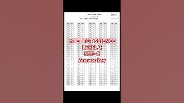 HTET TGT SCIENCE || Level -2 SET-C Answer Key #htetscience #htet #hssccet #htetresults