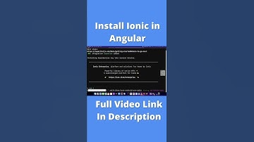 #shorts Install ionic in angular