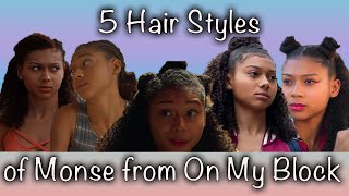 Recreating 5 Styles Of Monse From Netflixs On My Block On My Type 4 Natural Hair