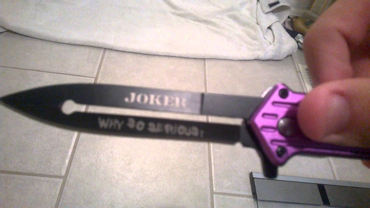 TAC force TF457 Joker "Why so serious" spring assisted knife YouTube