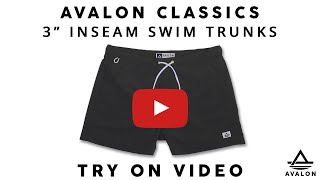 Men's Short Swim Trunks: Avalon Classics in Charcoal