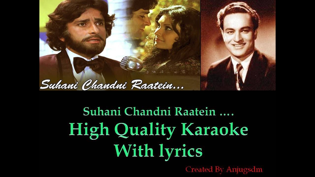 Suhani Chandni Raatein  Mukti 1977  karaoke with lyrics High Quality