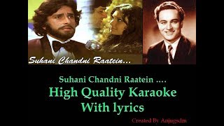 Video thumbnail of "Suhani Chandni Raatein || Mukti (1977) || karaoke with lyrics (High Quality)"