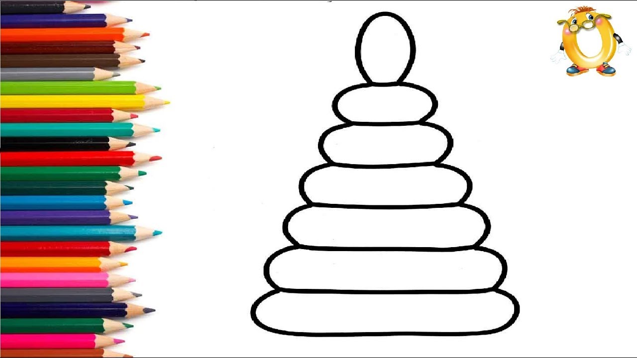 Раскрась пирамидку по образцу