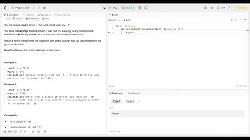 LeetCode DCC March 2024 - Day 01 - 2864. Maximum Odd Binary Number