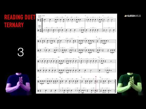 Reading Duet 2 Ternary, 90bpm, Full with repeat - Klatschkurs - Rhythm Reading - by Kristof Hinz