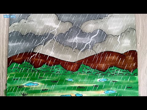 رسم سهل رسم منظر طبيعى Rsm كيفية رسم الشتاء رسم منظر طبيعي فصل الشتاء رسم Rsm