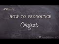 How to Pronounce Orgeat (Real Life Examples!)