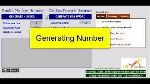 Random Numbers and Passwords Generator