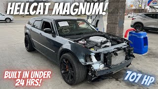 Building a Hellcat Dodge Magnum In 10 Minutes! *HELLCAT SWAP*