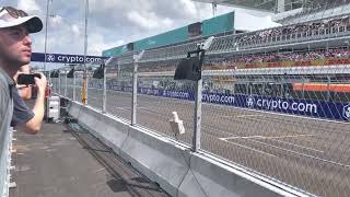 Miami Grand Prix 2022 first lap from start finish line. F1