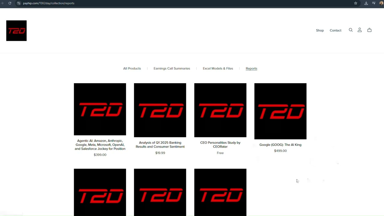 Check out our T2D storefront for technology and capital markets - related content: