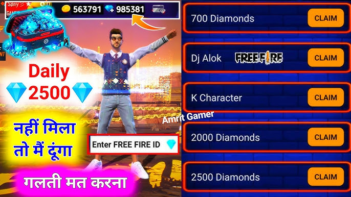 Free download Get 2500 Diamonds Daily In Fire Get ...