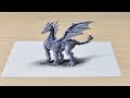 Как нарисовать дракона 3D / How to draw a dragon-3D dragon drawing - 3D Trick Art
