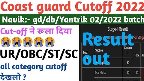 Coast guard cutoff 2022 ! coast guard navik GD db Yantrik cutoff 02/2022 batch जारी। @GeeStudy