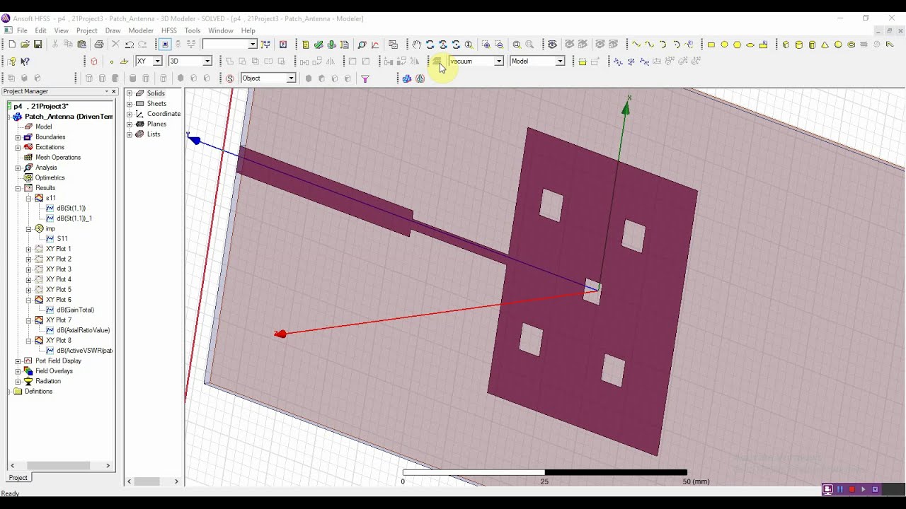 Patch antenna design in hfss | slots in ground plane hfss & cst - YouTube
