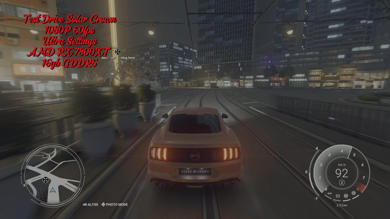 Test Drive Unlimited Solar Crown: AMD RX 7800XT 16gb, 1080p 60fps Ultra settings.