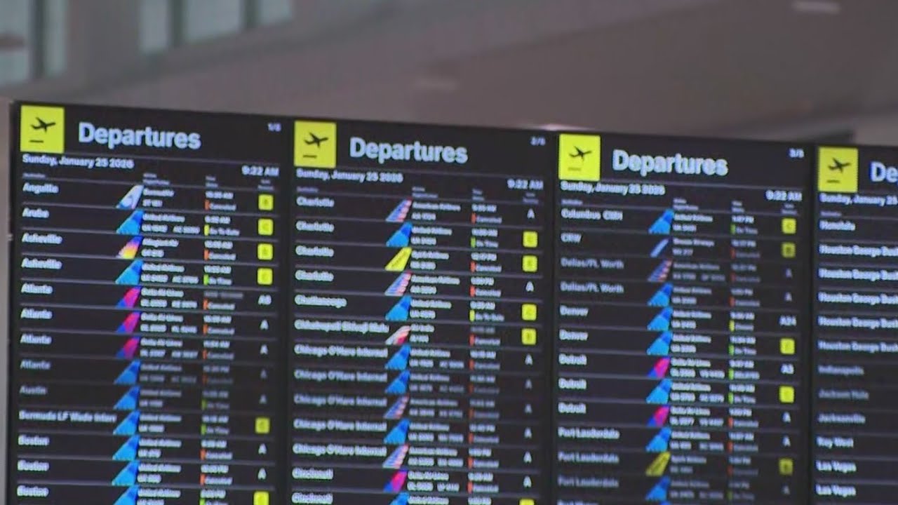 Snowstorm affecting NYC airports - YouTube