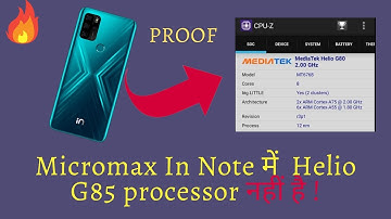 Micromax In note 1 processor is not G85 with PROOF !