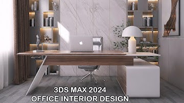 3ds max office interior design tutorial video lighting and RENDAR setting..