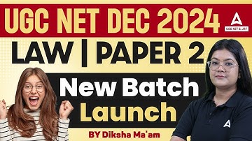 UGC NET Dec 2024  | Law | Paper 2 | New Batch Launch | BY Diksha Ma