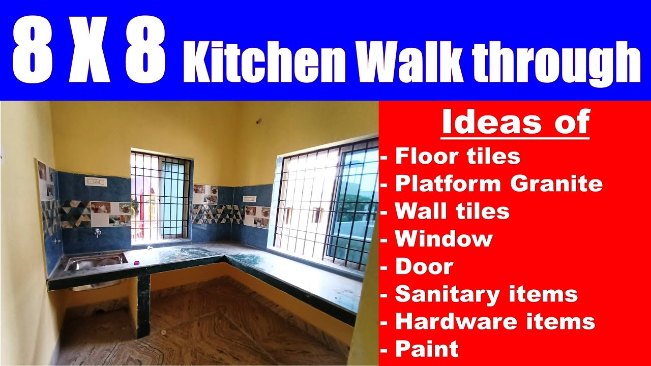 8 X 8 Kitchen Walk through | Kitchen Design Ideas for House - Tiles
