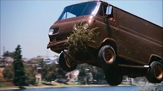 go-kart causes '63 Econoline massive jump into pond