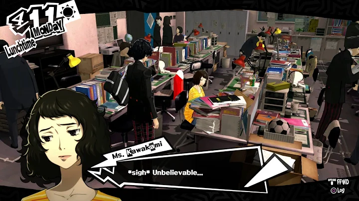 Persona 5 - 4/11 Lunchtime Shujin Academy: Locate Faculty Office 2F, Kawakami Chat, Class Intro