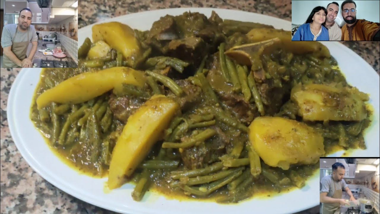 طبق اللحم باللوبيا الخضراء شعرة بطريقتي البسيطة  كتجي خطيرة والمذاق روووعة 