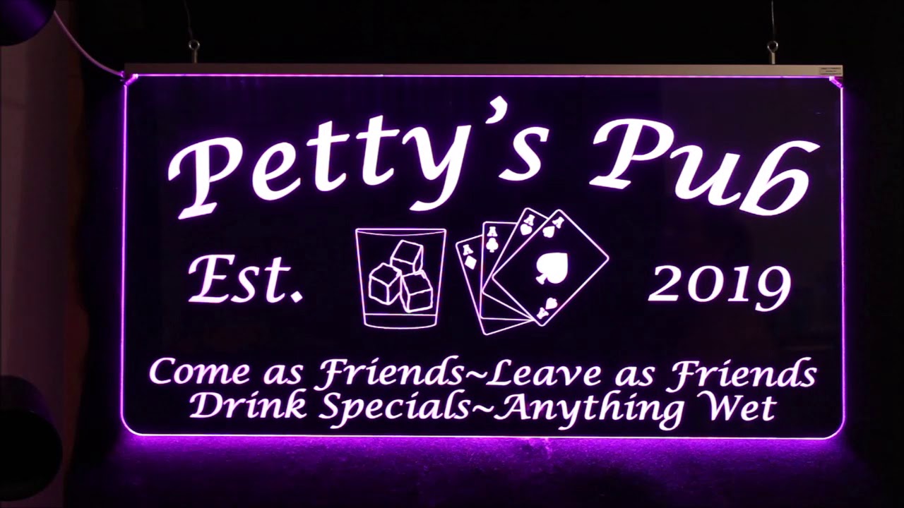 Personalized Custom Led Neon Bar Sign - Youtube