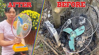 Restoration fan battery old rusty  Recover Electric Fan From Scrap Iron Pile