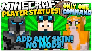 Minecraft | PLAYER STATUES! | Add Any Skin! | Only One Command (Minecraft Vanilla Mod)