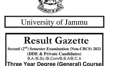 2nd semester DDE & Private result out||Jammu University Today Big update.