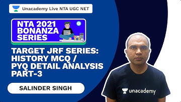 NTA UGC NET | Target JRF Series: History MCQ /PYQ Detail Analysis Part-3 | Salinder | Unacademy