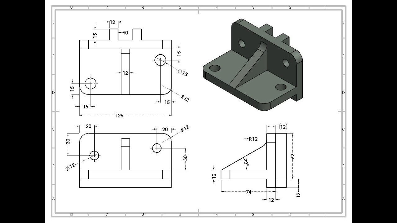 How to Make Mechanical Drawing in SolidWorks 2025 | Exercise-11 | Full ...